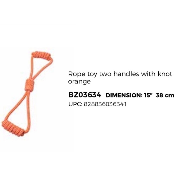[BÜD’Z] Rope toy two handles with knot - orange - Picture 5 of 5